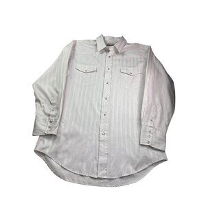 Vintage Roper Gold Collection Mens XL White Western Pearl Snap Shirt